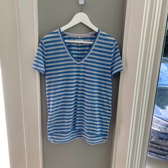 Lou & Grey Tops - Lou & Grey Striped V-Neck Tee